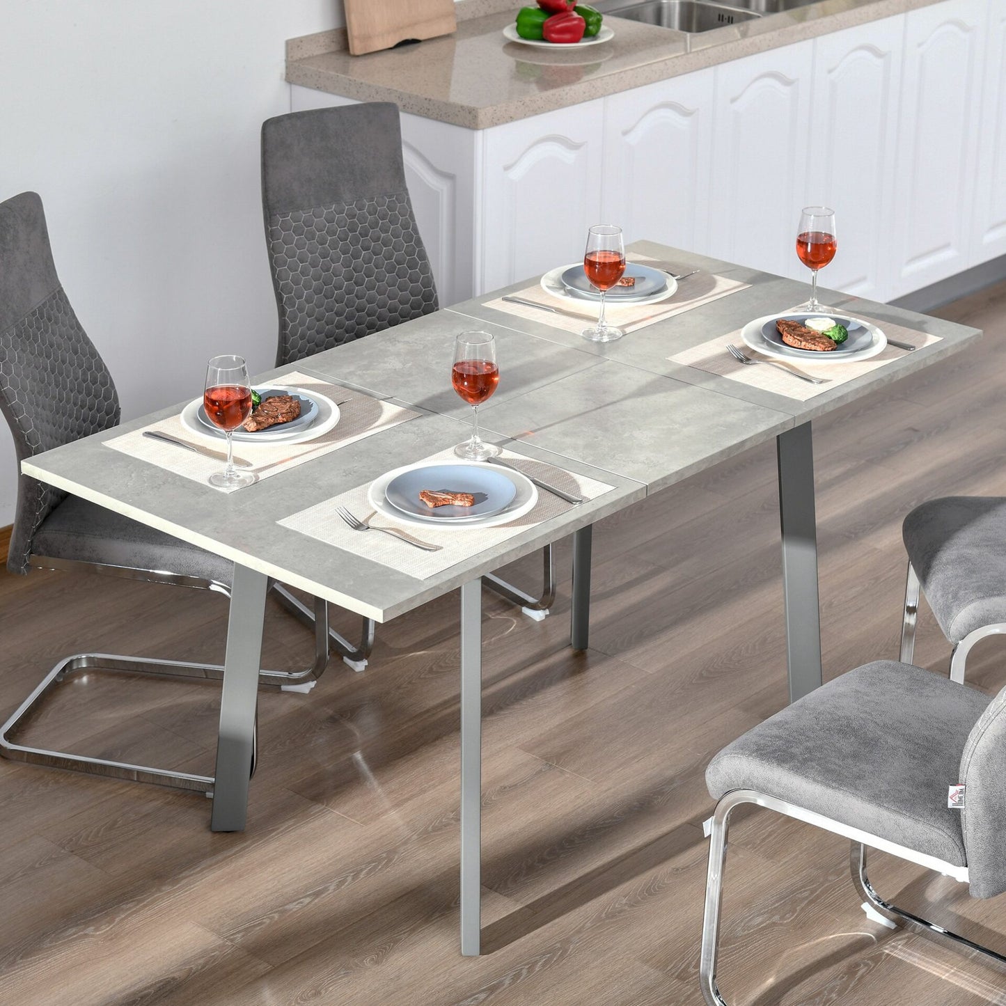 Mesa de Jantar Extensível Rock - 160x80x76cm - Design Moderno - Leva-Me Contigo - Móveis & Decoração