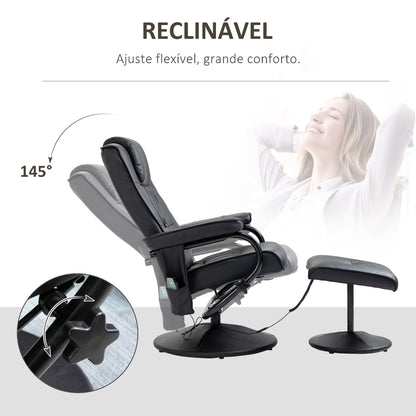 Poltrona Katy com 10 Pontos de Massagens e Reclinável – Preto - Design Nórdico - Leva-Me Contigo - Móveis & Decoração