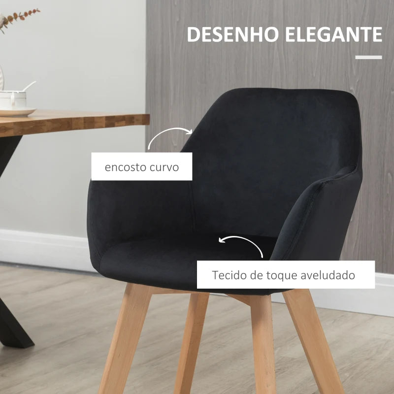 Conjunto de 2 Cadeiras Fabrici - Preto - Design Nórdico