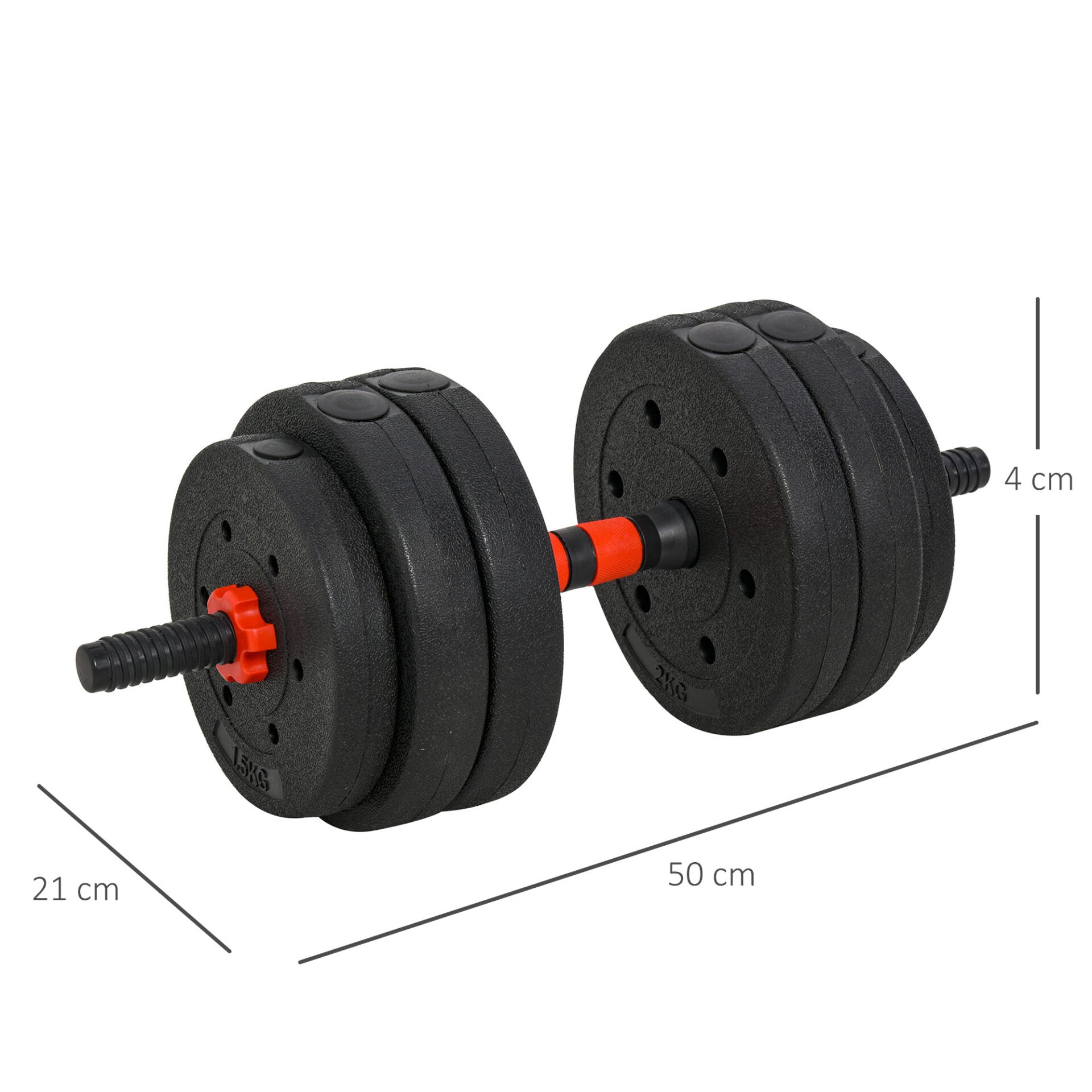 Conjunto de Halteres com Barra Ajustável - 2 em 1 - 25kg no Total - HomeGym - Leva-Me Contigo - Móveis & Decoração