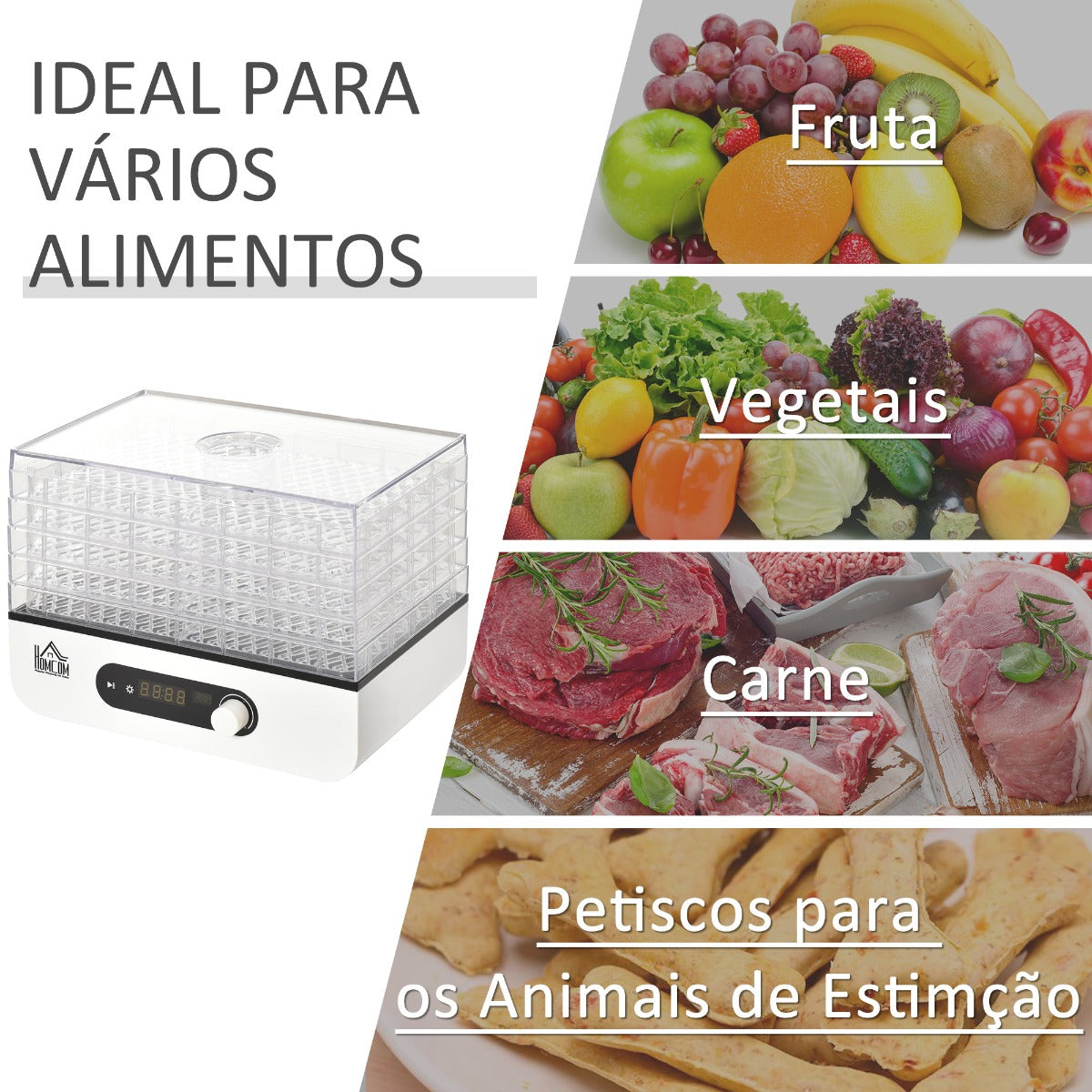 Desidratador de Alimentos com 5 Bandejas e Tela LCD - Leva-Me Contigo - Móveis & Decoração