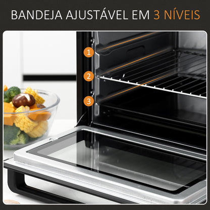 Mini-Forno com 3 Modos de Aquecimento e Temperatura até 230ºC - Leva-Me Contigo - Móveis & Decoração