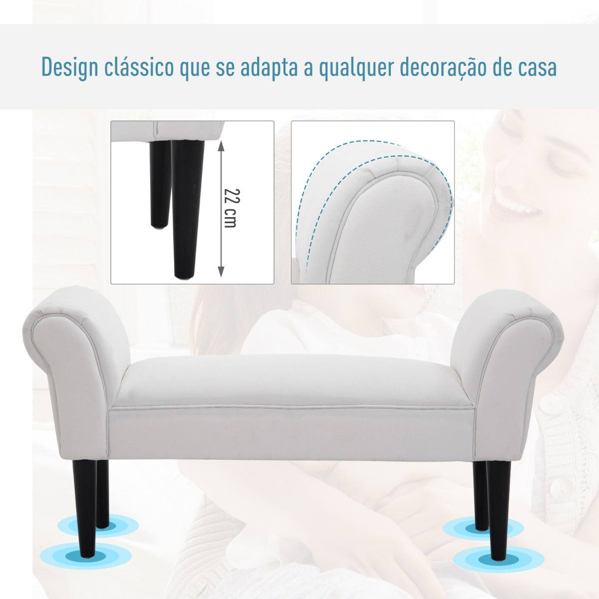 Banco Wissy - Branco - Design Moderno - Leva-Me Contigo - Móveis & Decoração