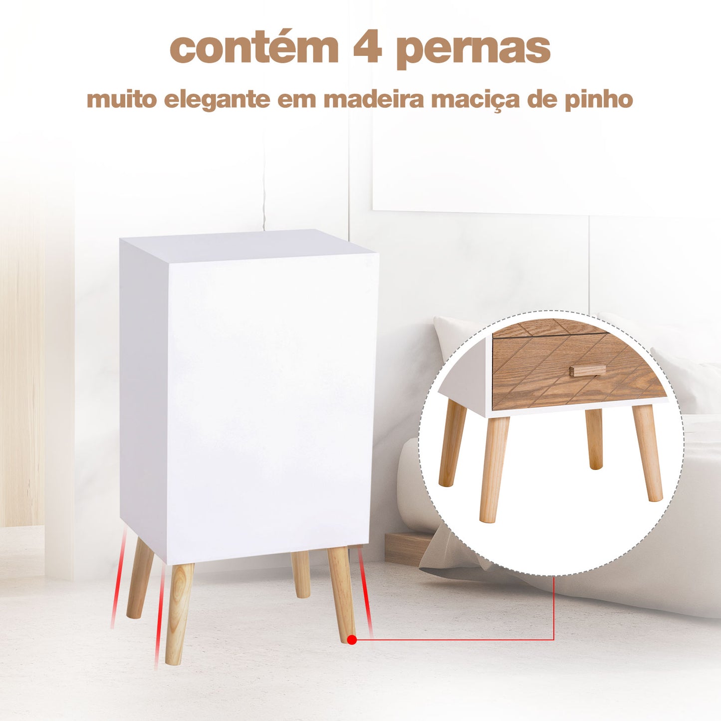 Comoda de Madeira Maciça - Design Nórdico - Leva-Me Contigo - Móveis & Decoração