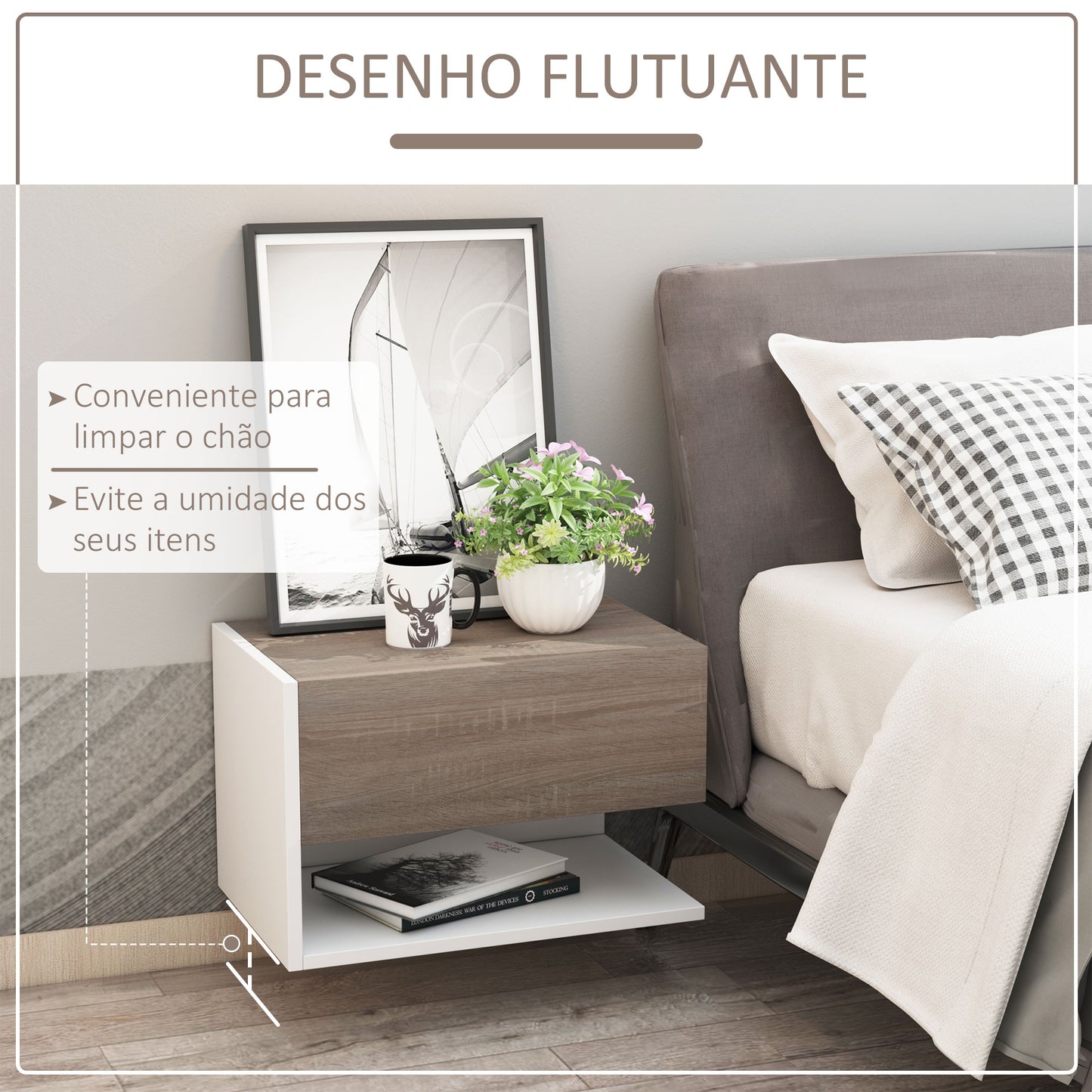 Conjunto de 2 Mesas de Cabeceira Levi - Design Moderno - Leva-Me Contigo - Móveis & Decoração