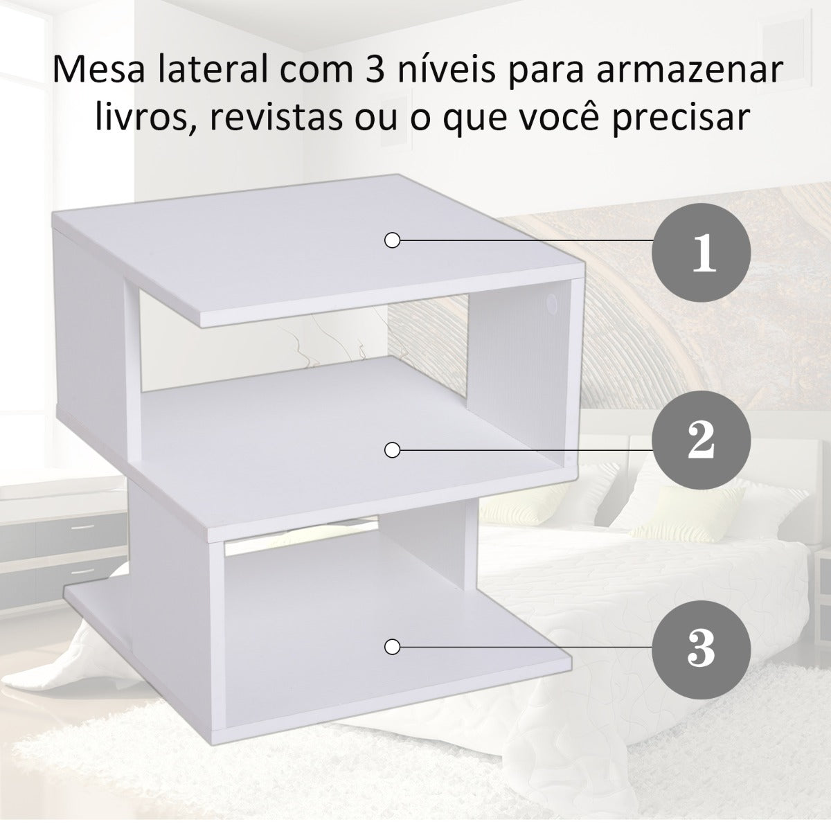 Mesa de Apoio Cler- Design Escandinavo - Leva-Me Contigo - Móveis & Decoração