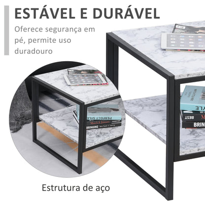 Mesa de Centro Mármore - Design Moderno - Leva-Me Contigo - Móveis & Decoração