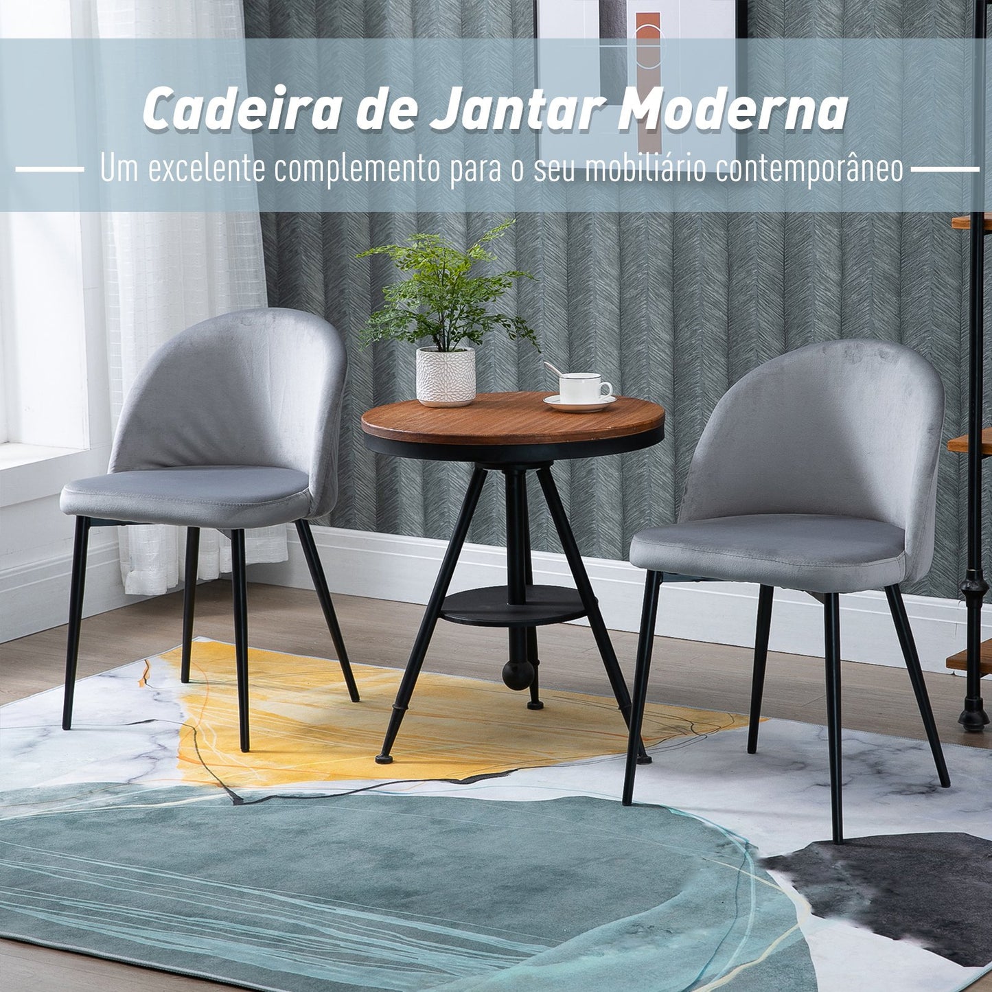 Conjunto 2 Cadeiras Lenna - Cinzento - Design Contemporâneo - Leva-Me Contigo - Móveis & Decoração