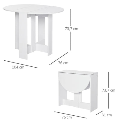 Mesa de Jantar Dobrável - Branco - Design Minimalista - Leva-Me Contigo - Móveis & Decoração