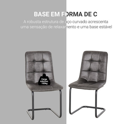 Conjunto de 2 Cadeiras Clooney Cantilever - Design Moderno - Leva-Me Contigo - Móveis & Decoração