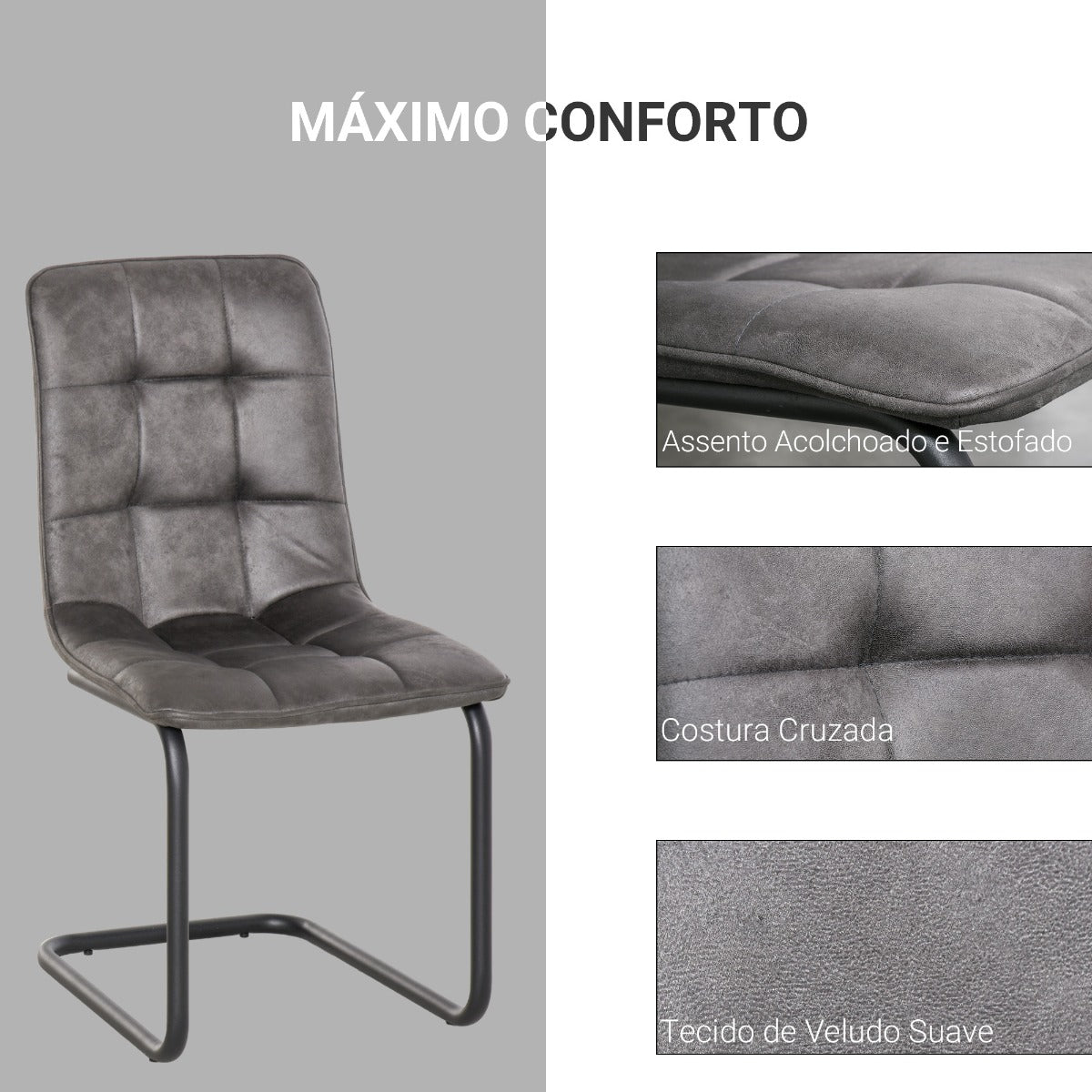 Conjunto de 2 Cadeiras Clooney Cantilever - Design Moderno - Leva-Me Contigo - Móveis & Decoração