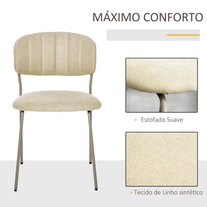 Conjunto de 4 Cadeiras Clarisse - Bege - Design Nórdico - Leva-Me Contigo - Móveis & Decoração