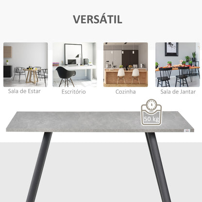 Mesa de Jantar Gali - 120x80x76cm - Cinzento - Design Moderno - Leva-Me Contigo - Móveis & Decoração