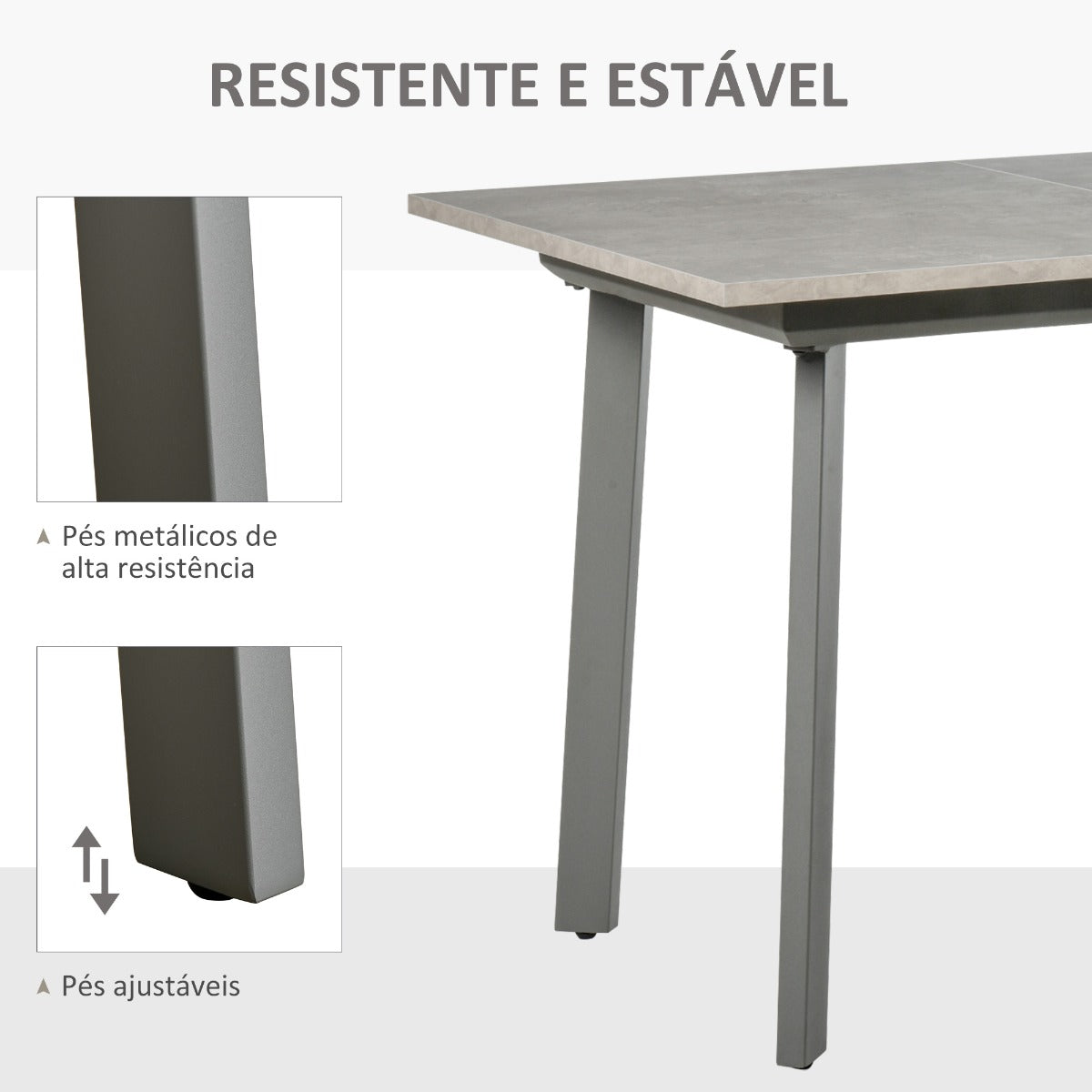 Mesa de Jantar Extensível Rock - 160x80x76cm - Design Moderno - Leva-Me Contigo - Móveis & Decoração