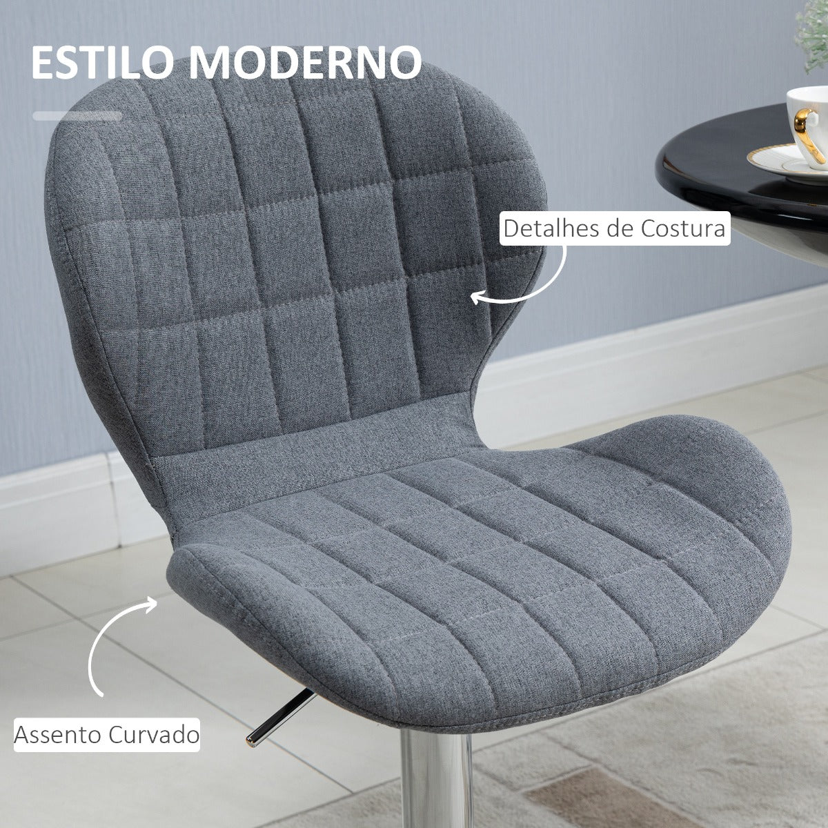 Conjunto de 2 Bancos de Bar Lessy - Design Moderno - Leva-Me Contigo - Móveis & Decoração