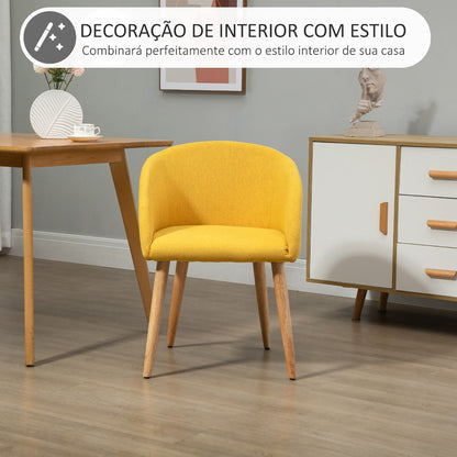 Cadeira Acolchoada Fluffy - Amarelo - Design Nórdico - Leva-Me Contigo - Móveis & Decoração