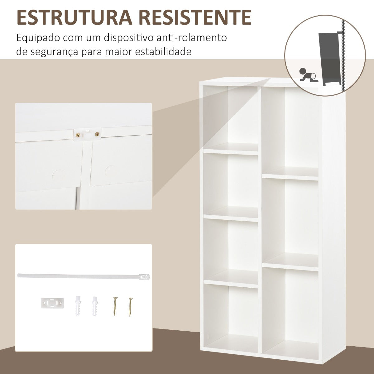 Estante Tak com 7 Compartimentos Branca - Design Nórdico - Leva-Me Contigo - Móveis & Decoração