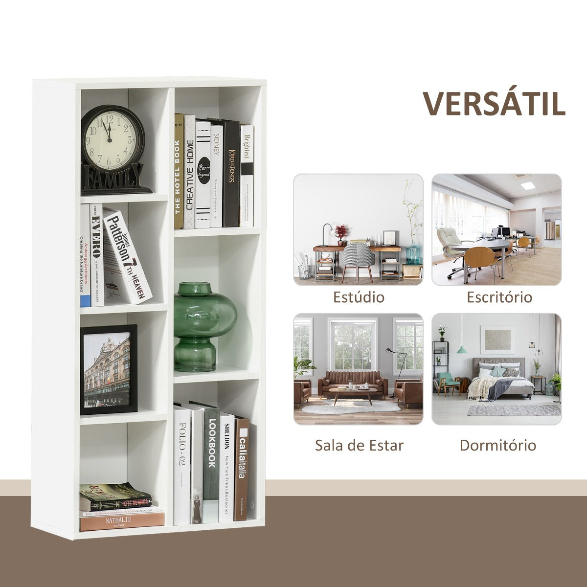 Estante Tak com 7 Compartimentos Branca - Design Nórdico - Leva-Me Contigo - Móveis & Decoração