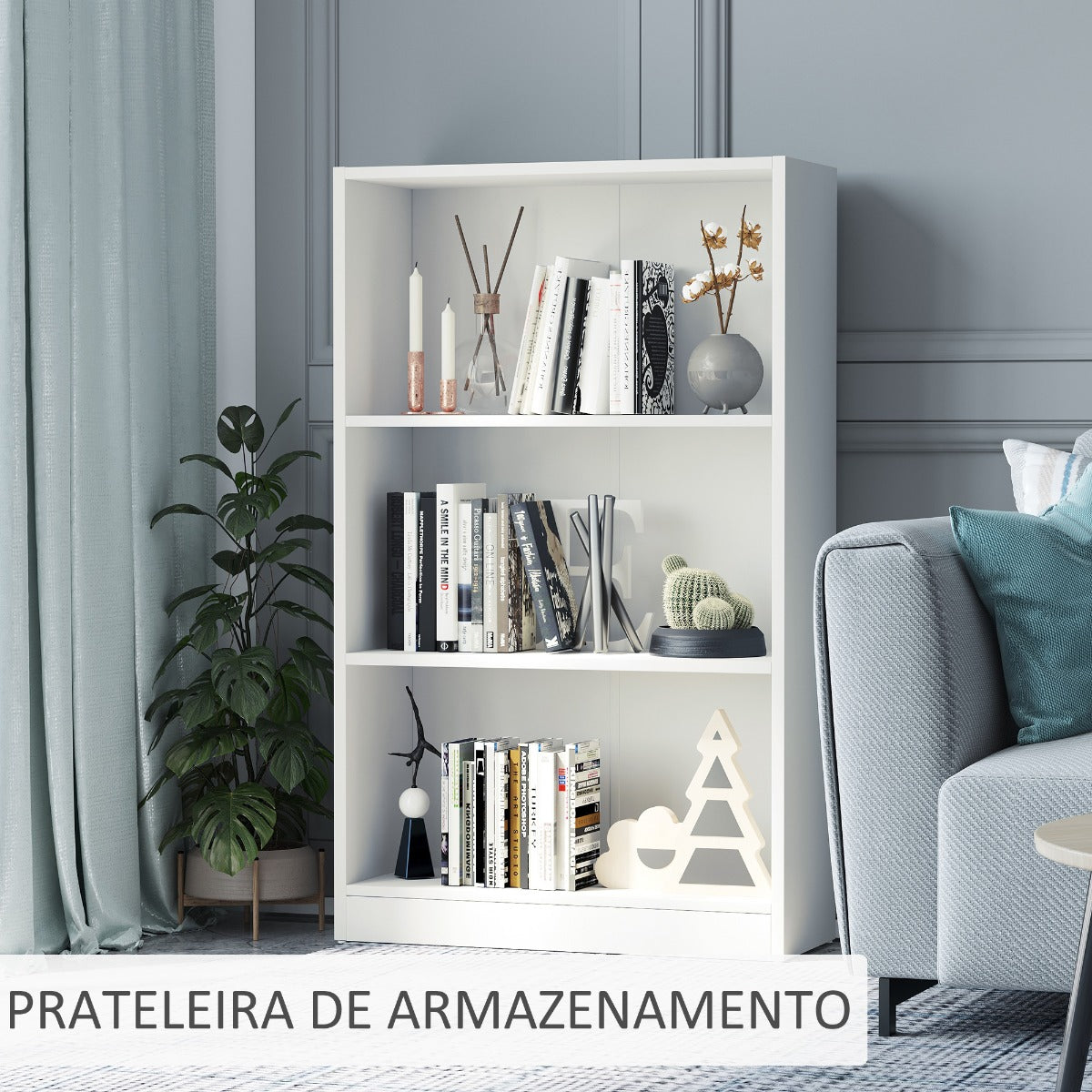 Estante Nostra - Branco - Design Minimalista - Leva-Me Contigo - Móveis & Decoração