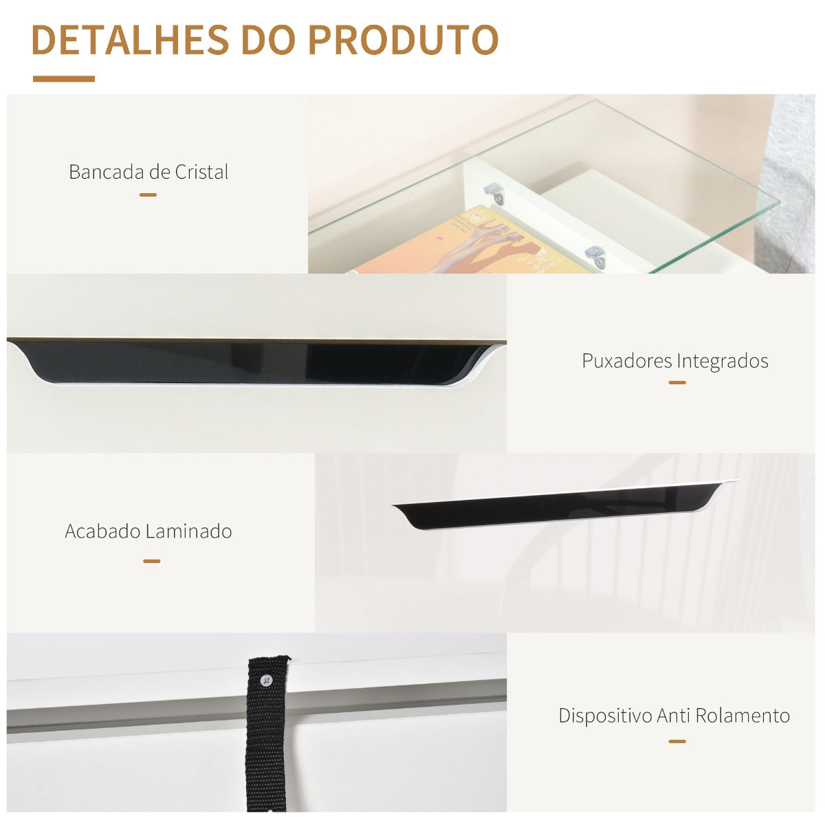 Consola de Entrada Lua com Gaveta e Sapateira - Design Nórdico - Leva-Me Contigo - Móveis & Decoração