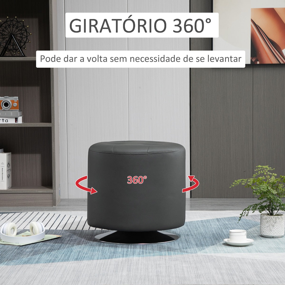 Puff Hotis - Preto - Design Moderno - Leva-Me Contigo - Móveis & Decoração