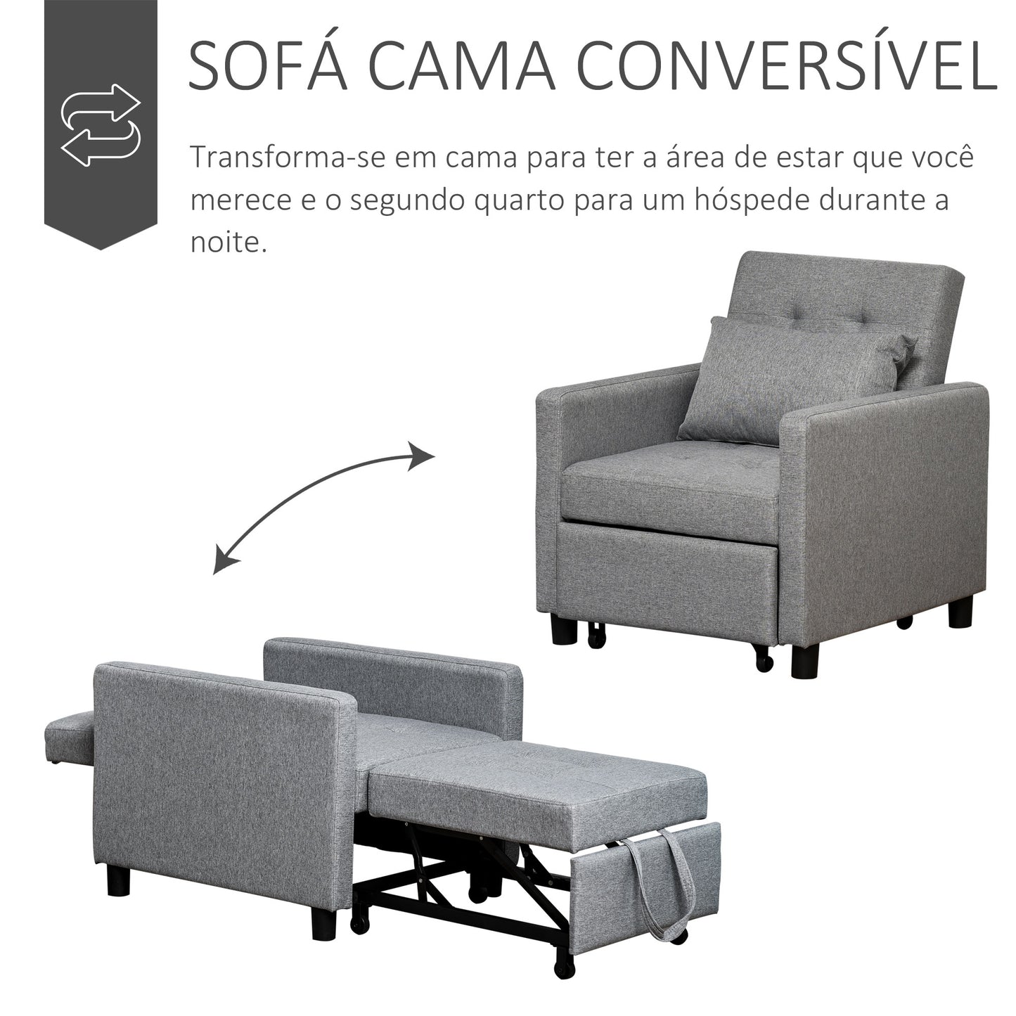 Sofá-Cama Former - Design Moderno - Leva-Me Contigo - Móveis & Decoração