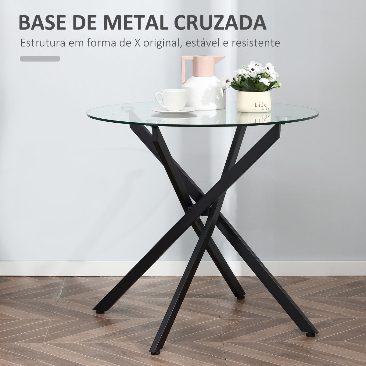 Mesa de Jantar Glassy - Design Moderno - Leva-Me Contigo - Móveis & Decoração