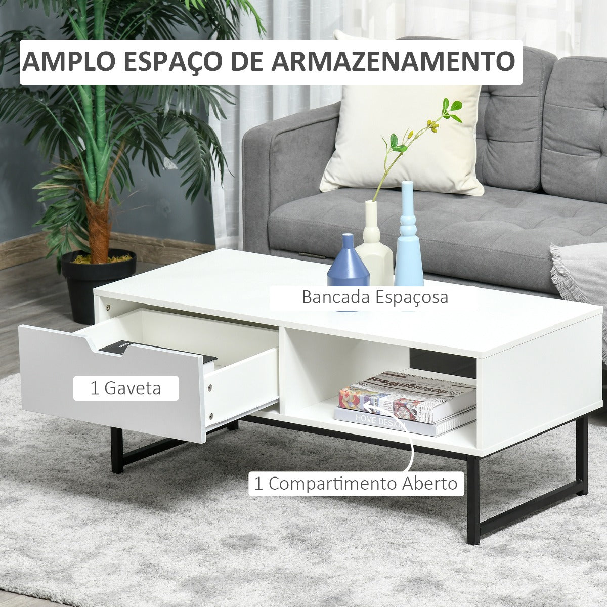 Mesa de Centro Ilyan - Design Moderno - Leva-Me Contigo - Móveis & Decoração