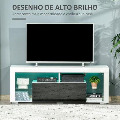 Móvel de TV Sunny - Branco e Preto - Design Moderno - Leva-Me Contigo - Móveis & Decoração