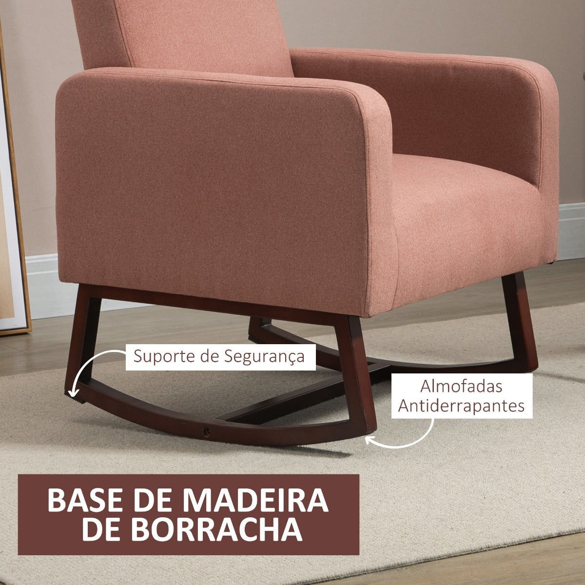 Poltrona Bally - Rosa - Design Nórdico - Leva-Me Contigo - Móveis & Decoração