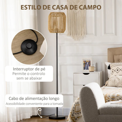 Candeeiro de Pé Cannes em Vime - Design Cannage