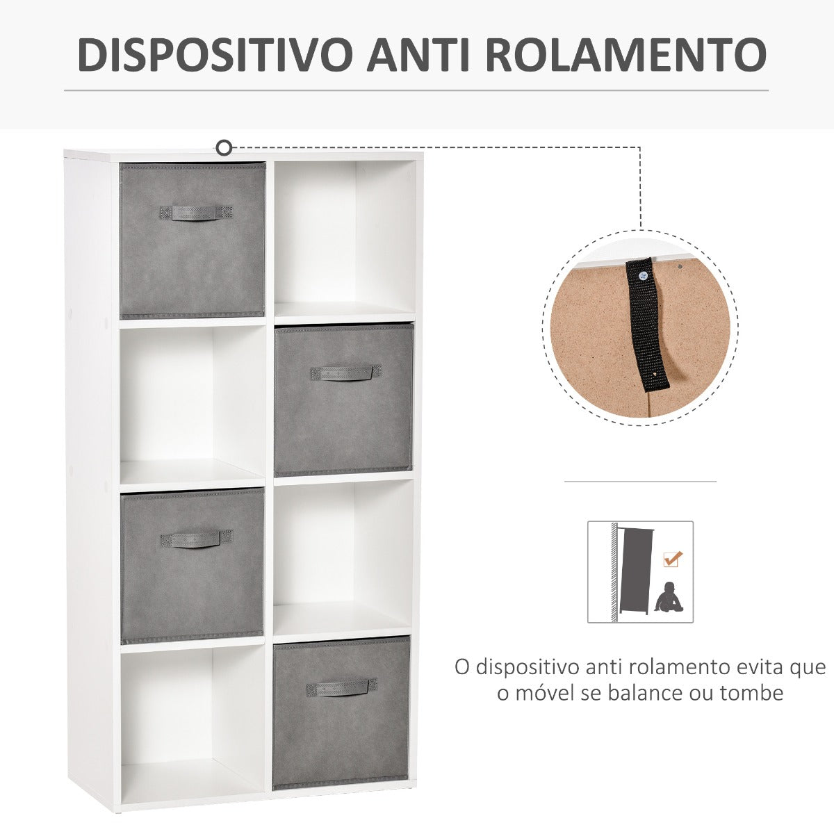 Estante Lelu com 8 Cubos - Design Nórdico - Leva-Me Contigo - Móveis & Decoração