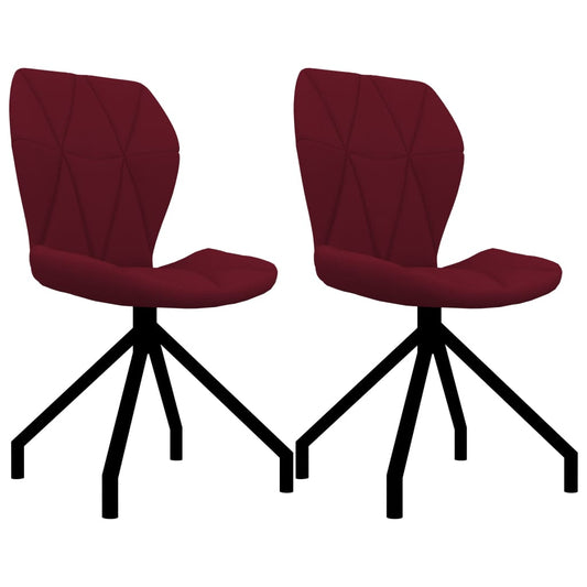 Cadeiras de jantar 2 pcs couro artificial vermelho-tinto