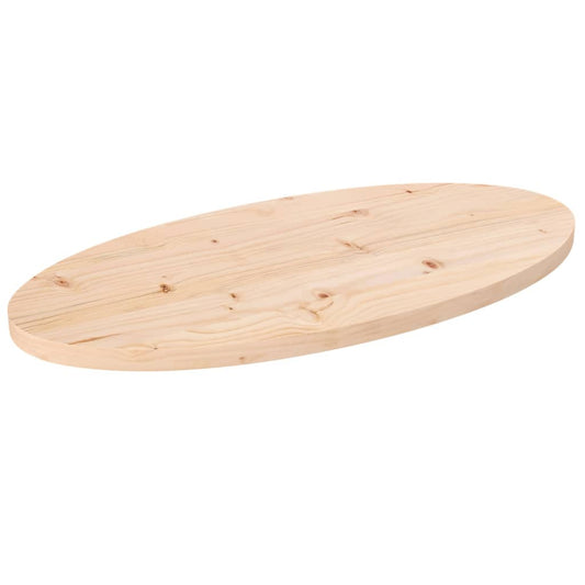 Tampo de mesa oval 80x40x2,5 cm madeira de pinho maciça