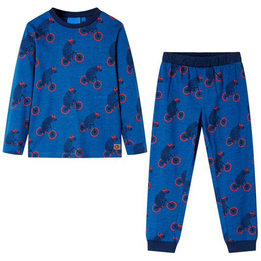 Pijama de manga comprida para criança azul-petróleo 104