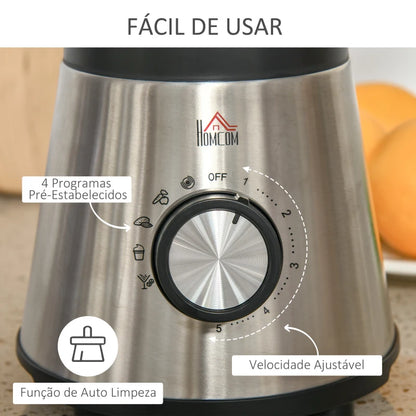 Liquidificador com 4 Programas e 5 Velocidades - 1000W