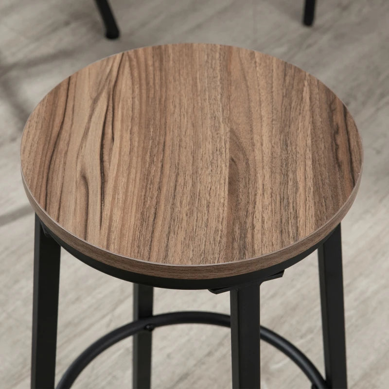 Conjunto de Mesa e 2 Bancos Altos Round - Design Rústico