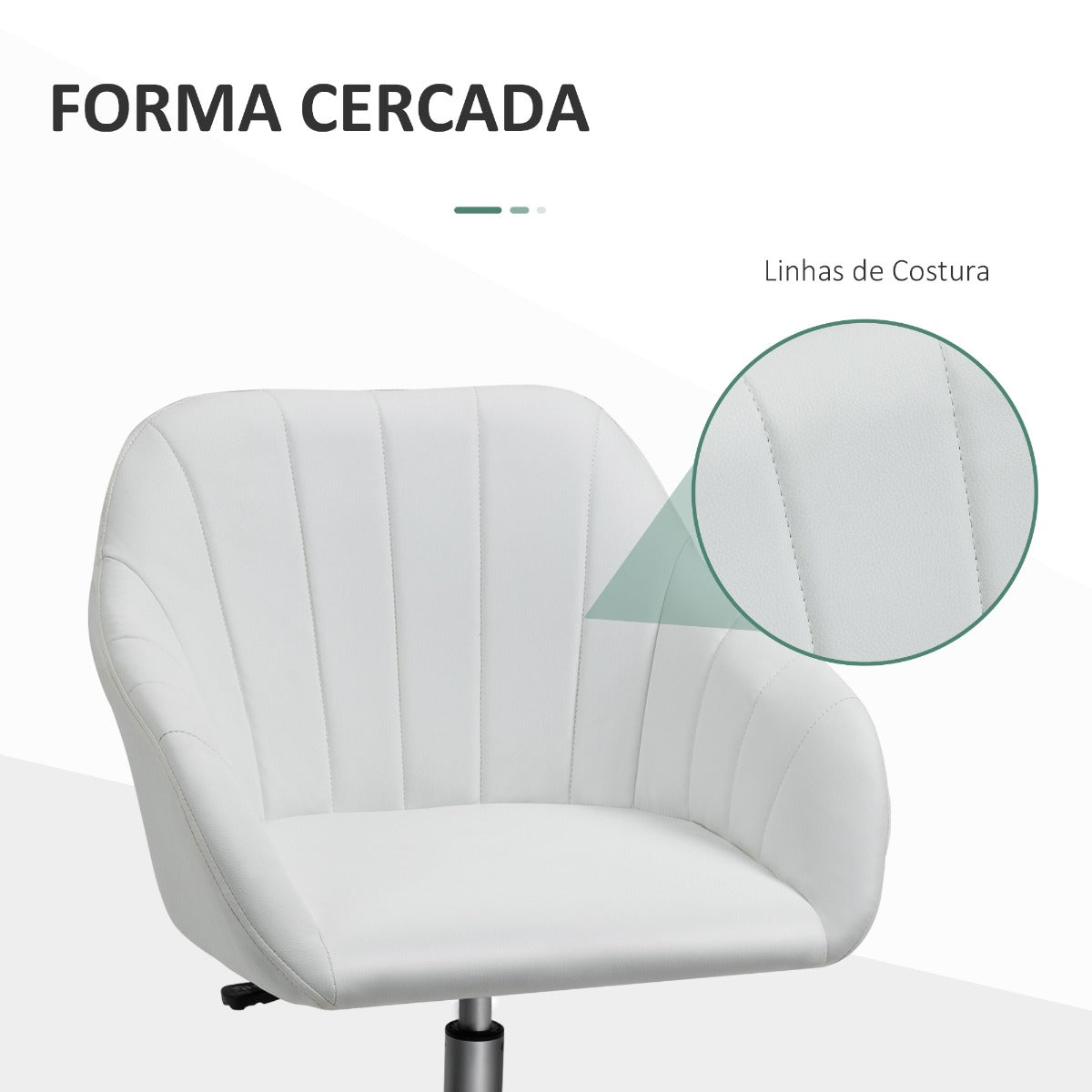 Cadeira Wek Ergonómica Giratória com Altura Ajustável - Branco – Design Moderno - Leva-Me Contigo - Móveis & Decoração