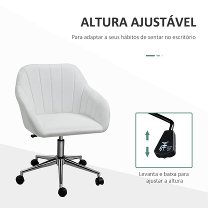 Cadeira Wek Ergonómica Giratória com Altura Ajustável - Branco – Design Moderno - Leva-Me Contigo - Móveis & Decoração