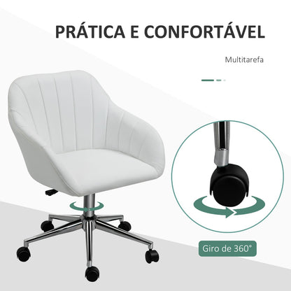 Cadeira Wek Ergonómica Giratória com Altura Ajustável - Branco – Design Moderno - Leva-Me Contigo - Móveis & Decoração