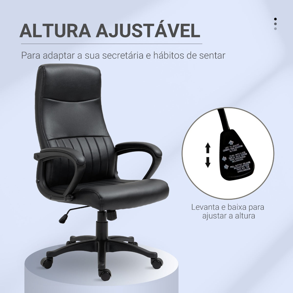 Cadeira Liko Ergonômica com Altura Ajustável - Preto - Design Retro - Leva-Me Contigo - Móveis & Decoração