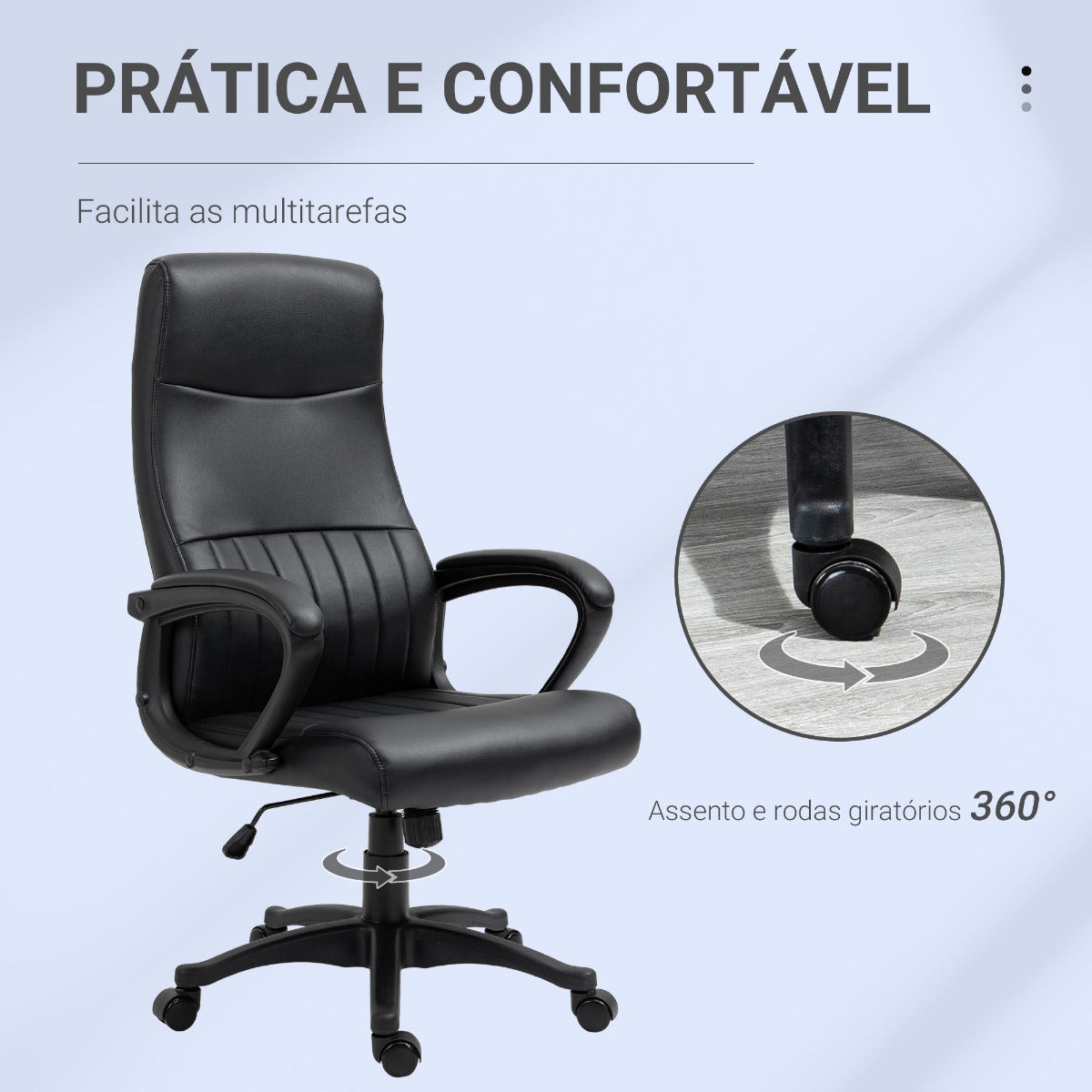 Cadeira Liko Ergonômica com Altura Ajustável - Preto - Design Retro - Leva-Me Contigo - Móveis & Decoração