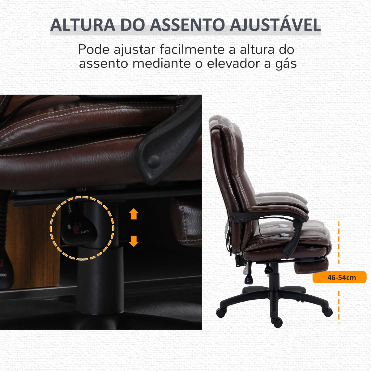 Cadeira Master com Altura Ajustável e 6 Pontos de Massagem Automáticos - Design Contemporâneo - Leva-Me Contigo - Móveis & Decoração