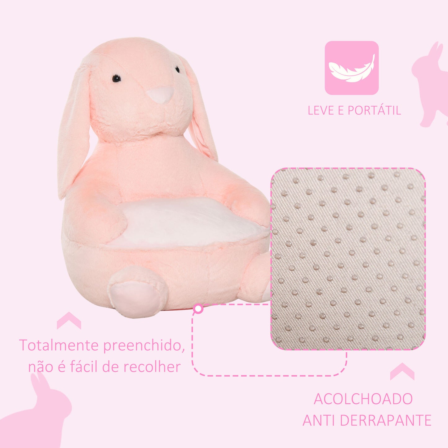 Poltrona Infantil Rabbit - Design Nórdico - Leva-Me Contigo - Móveis & Decoração