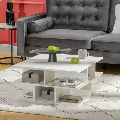 Mesa de Centro Petit com Prateleiras - Design Moderno