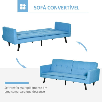 Sofá-Cama Mary - Azul - Design Nórdico - Leva-Me Contigo - Móveis & Decoração