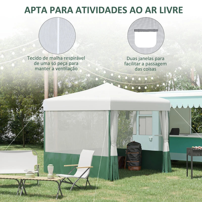 Tenda Dobrável com Janelas e Altura Ajustável - 3x3m