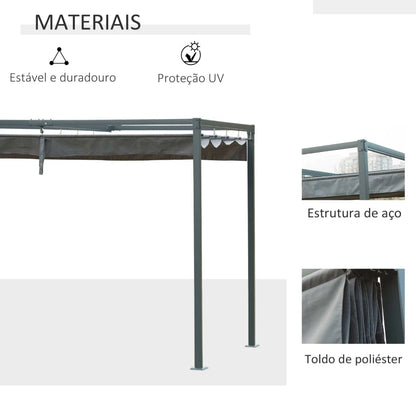 Pérgola com Toldo Retrátil - 3x2m