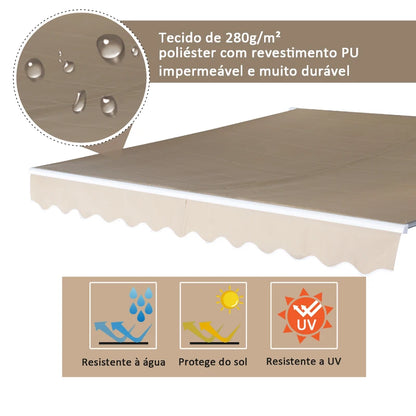 Toldo Dobrável com Manivela - 3,5x2,5m - Creme