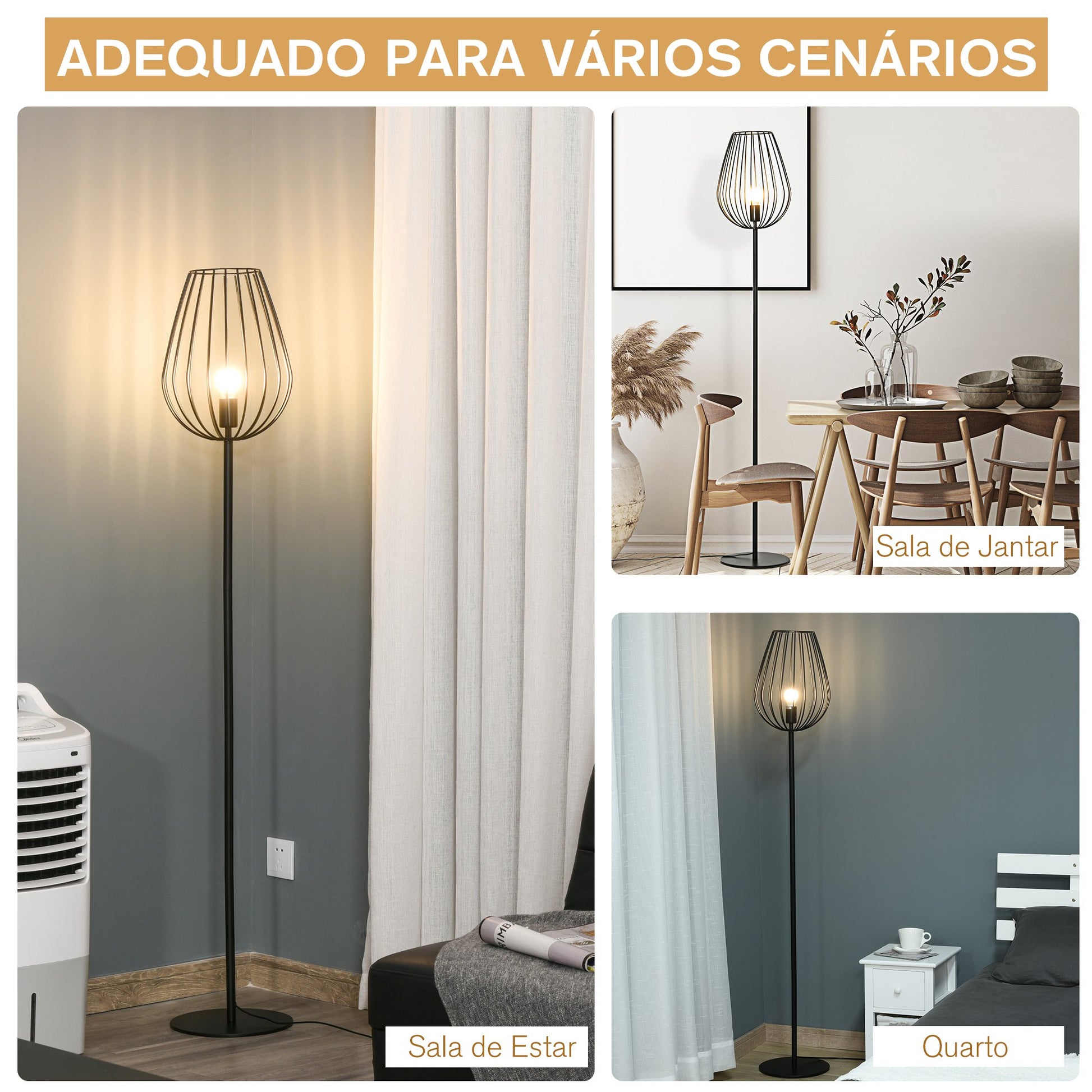 Candeeiro de Pé Floris - Design Vintage - Leva-Me Contigo - Móveis & Decoração